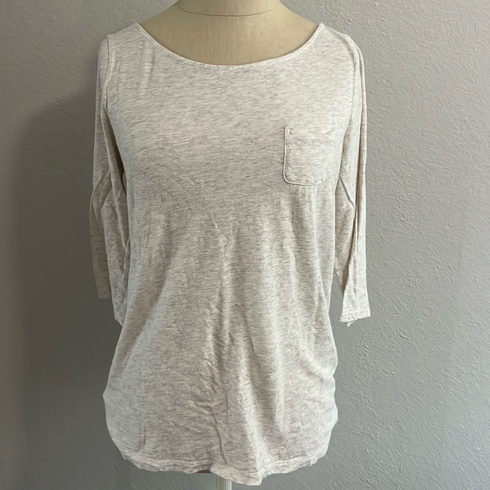 Oatmeal 3/4 sleeve LOFT t-shirt